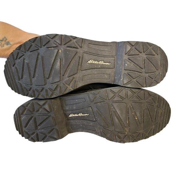 Eddie Bauer Covey Tweed and Leather Boots Size 7.5 Black Gray - Picture 7 of 9